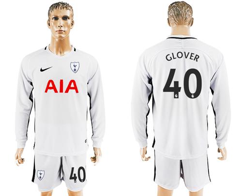 Tottenham Hotspur #40 Glover Home Long Sleeves Soccer Club Jersey